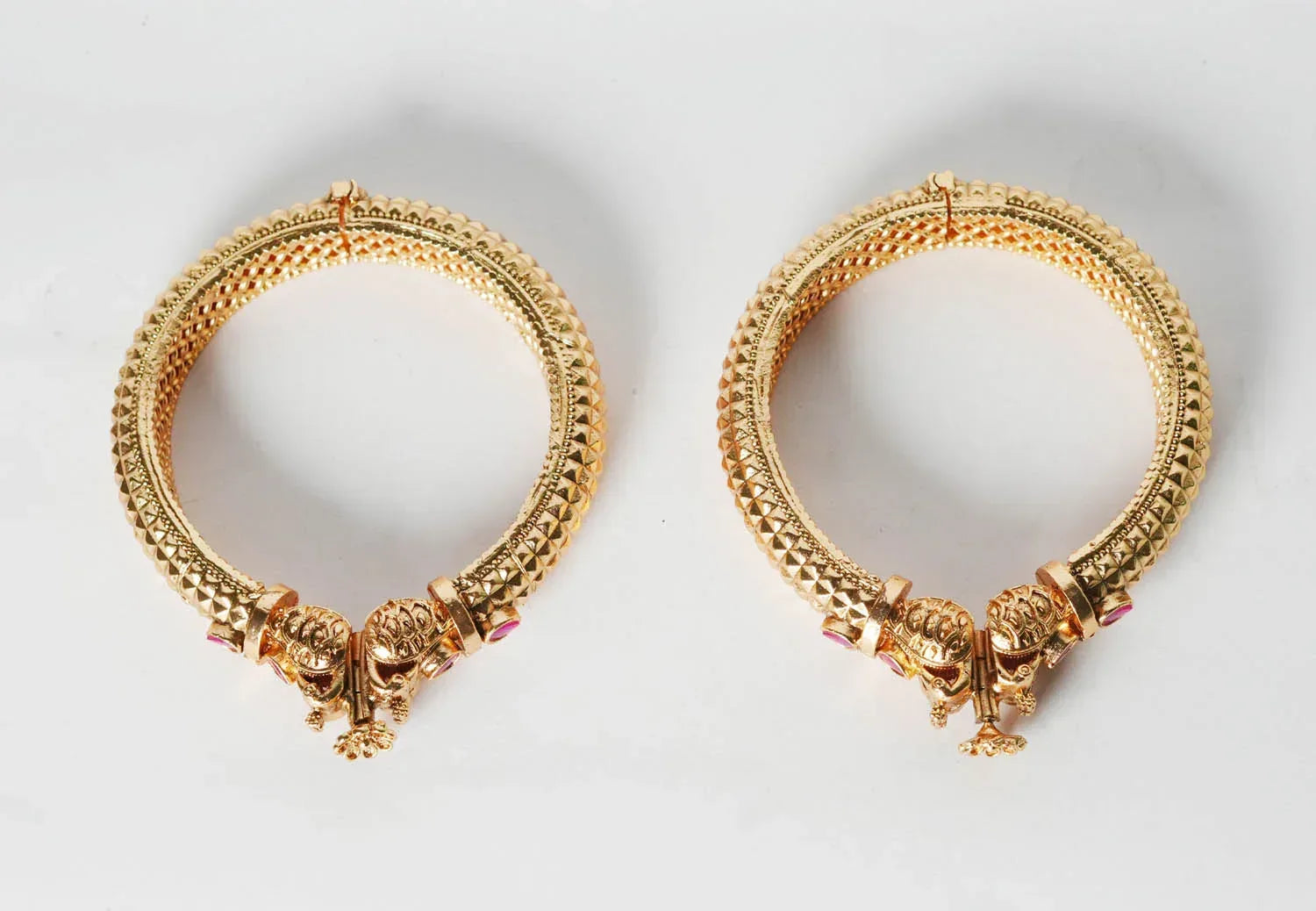 Antique Design Brass Kada for Women –Handcrafted Bracelet, Traditional Indian Jewelry - The Golden Cascade